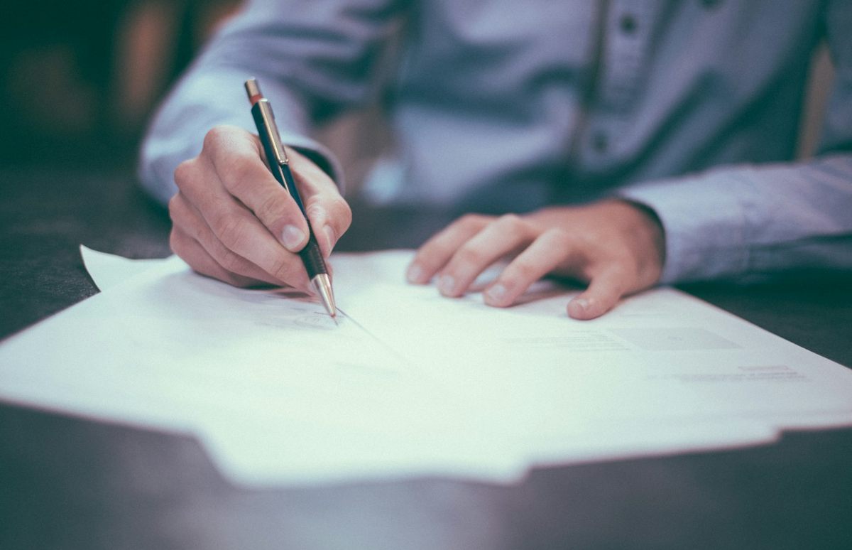 Conditions de paiement signées sur une commande